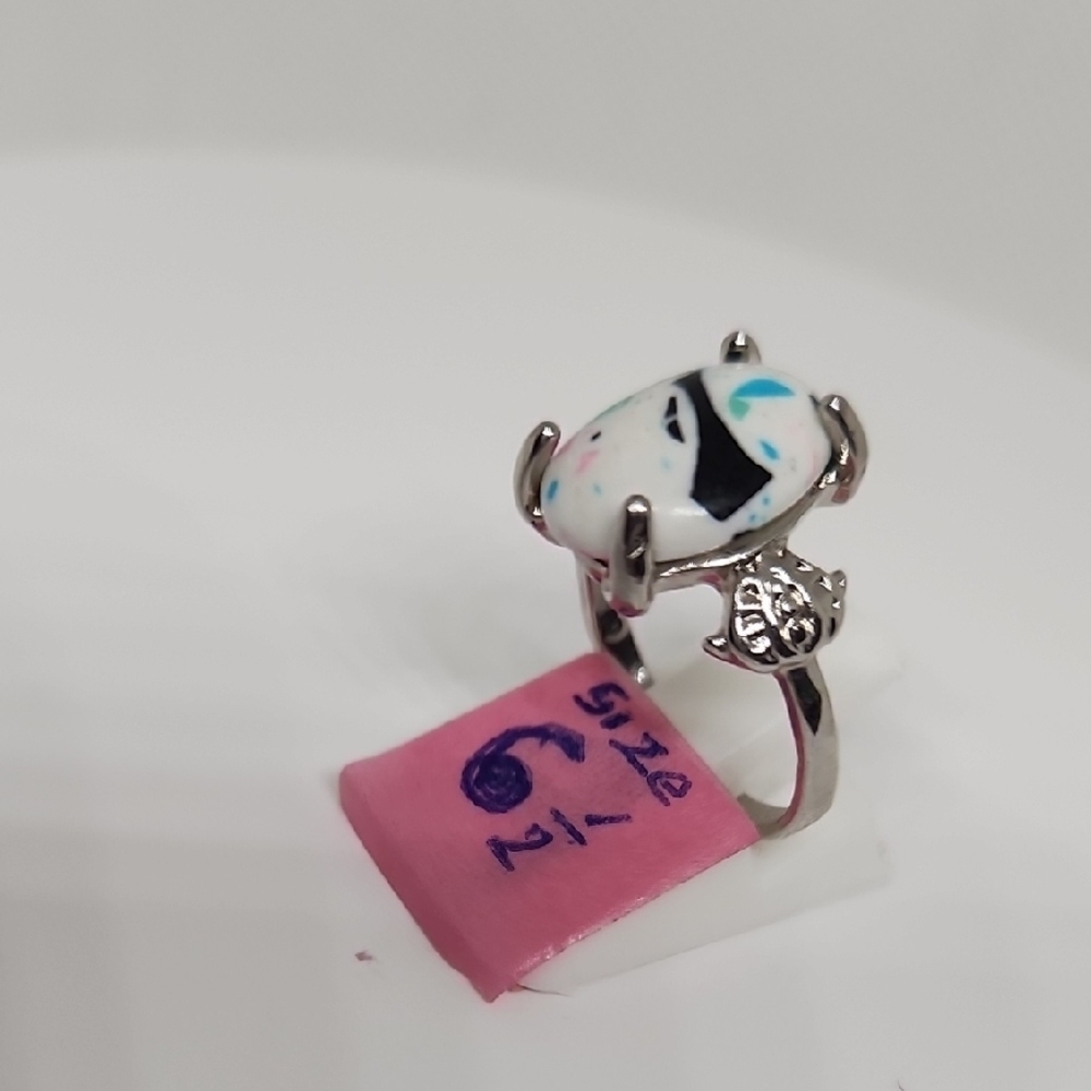 Silver Ring with Colorful Stone - Picture 6 of 9